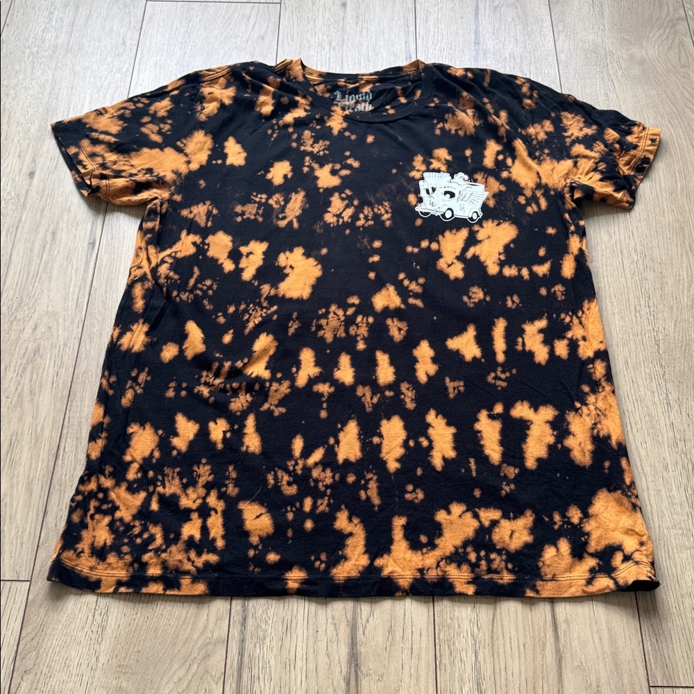 NWOT Liquid Death Van Black and Brown Tie Dye Cotton T-Shirt Men’s Large - Picture 5 of 8